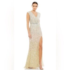 Mac Duggal 16/18 Cap Sleeve Ombre Sequin Gown